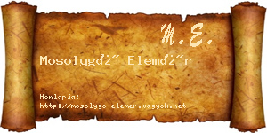 Mosolygó Elemér névjegykártya