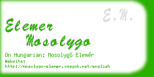 elemer mosolygo business card